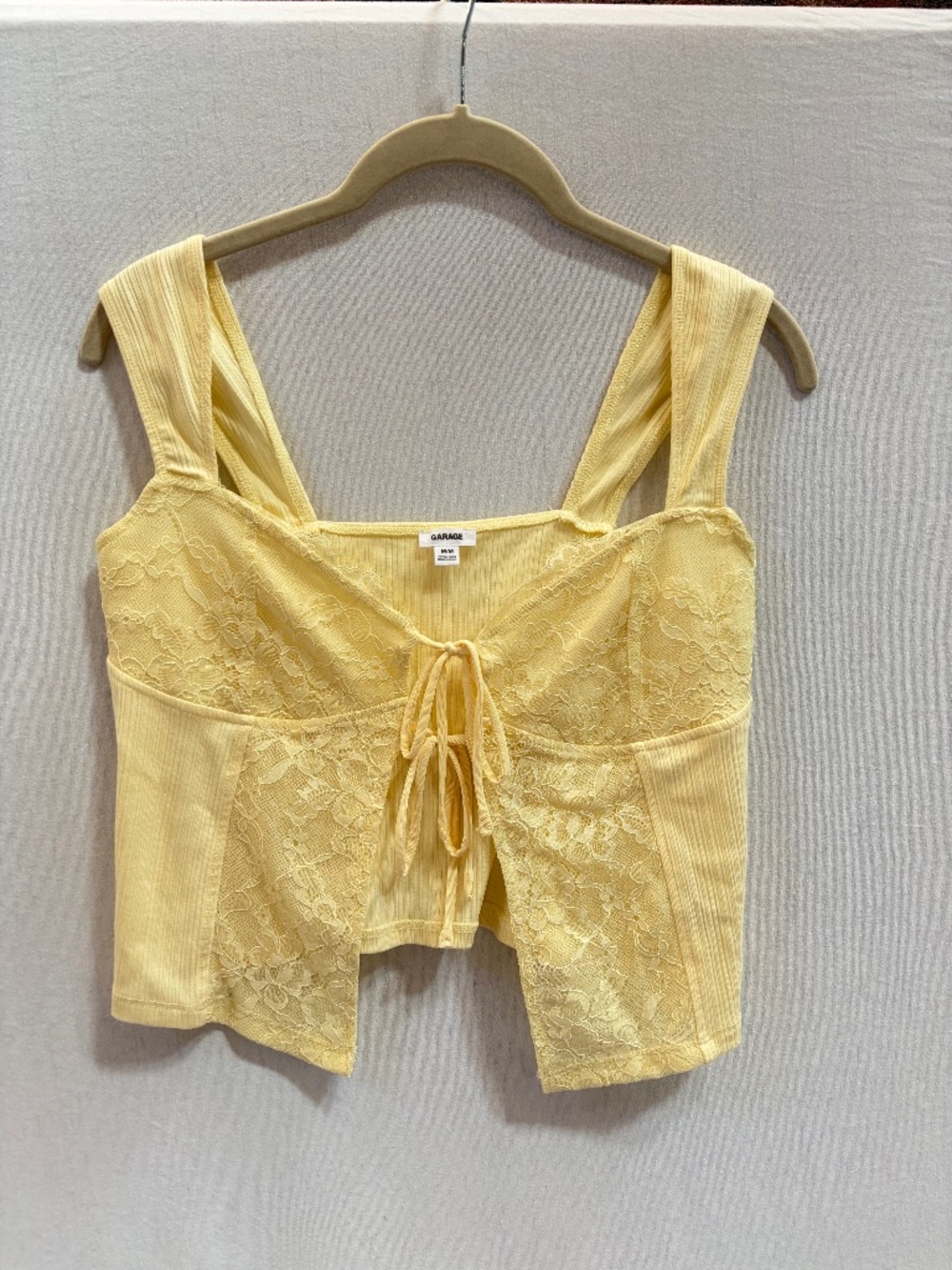 Yellow tie front tank